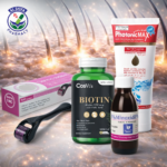 Hair Treatment Bundle – Cosvit’s Biotin 2500 mcg, Minoxidil 0.25%, Finasteride Spray, Photonic Max Shampoo + Free Derma Roller