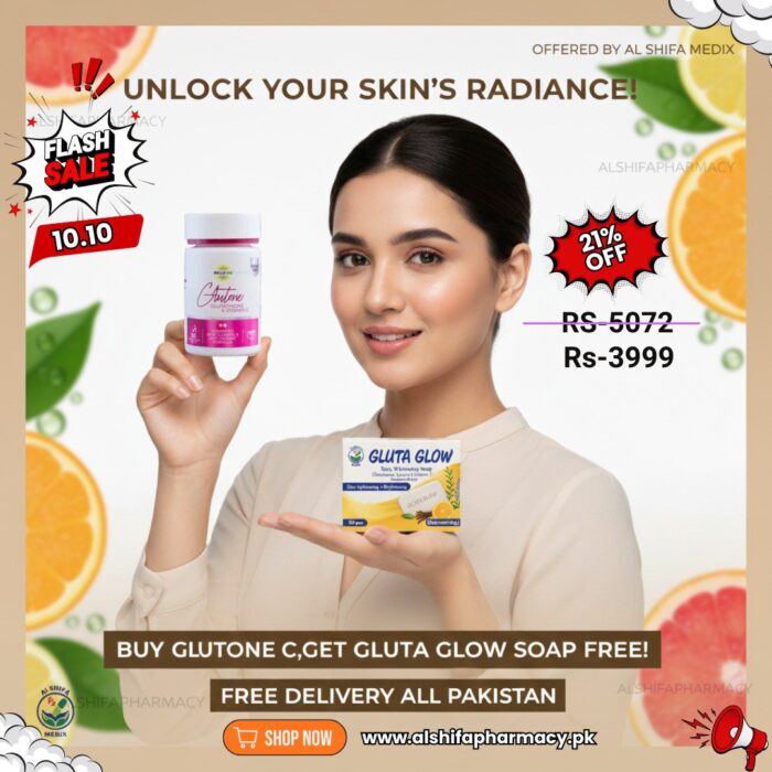 Glutone Tablets + FREE Gluta Glow Medicated Soap Bundle - Image 1