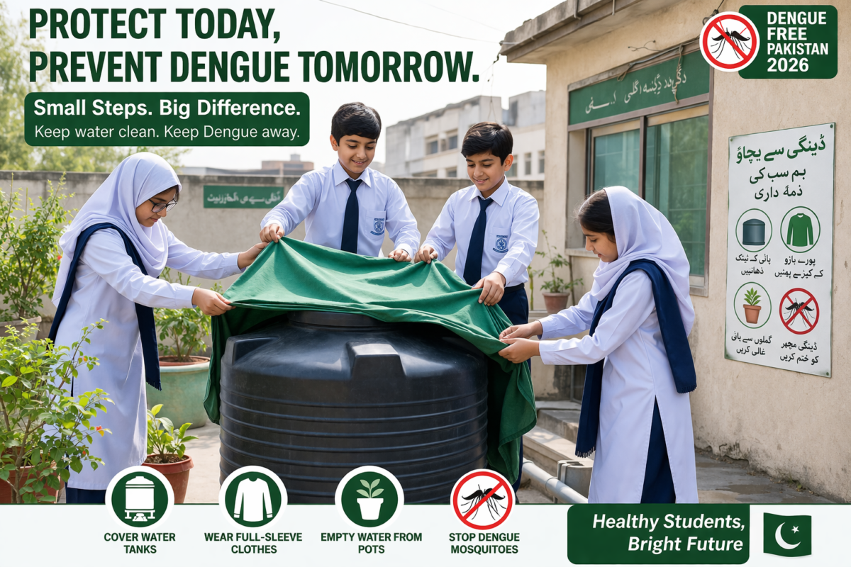 Dengue prevention tips for school children in Pakistan 2026