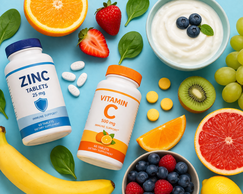 Top immunity boosting supplements available in Pakistan 2026 Vitamin C D Zinc probiotics