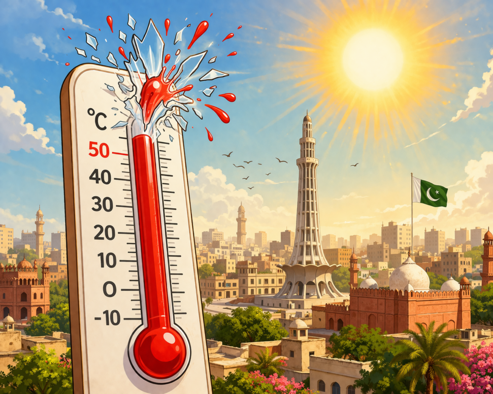 Extreme heat heatwave conditions in Pakistani cities during summer