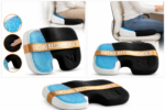 Memory Foam Coccyx Seat Cushion – U-Shaped Tailbone Support Pillow with Blue Gel Layer for Office & Home - Image 3