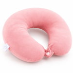 Pink Travel Neck Pillow – Soft U-Shaped Neck Cushion with Button Closure for Flights, Cars & Everyday Travel - Image 4