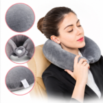 Pink Travel Neck Pillow – Soft U-Shaped Neck Cushion with Button Closure for Flights, Cars & Everyday Travel - Image 3